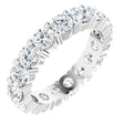 Platinum Round Lab-Grown Diamond Shared-Prong Eternity Band – 3.4 mm Stones