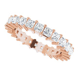 10K Gold Square Natural Diamond Shared-Prong Eternity Band – 2.25x2.25 mm Stones - Rose Gold - view 5