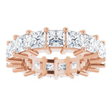 10K Gold Square Lab-Grown Diamond Shared-Prong Eternity Band – 3.75x3.75 mm Stones - Rose Gold - view 3