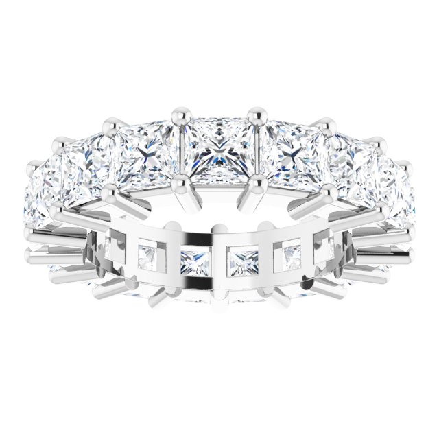 10K Gold Square Lab-Grown Diamond Shared-Prong Eternity Band – 3.75x3.75 mm Stones - White Gold - view 3