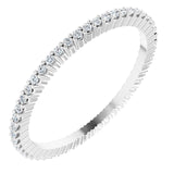 10K Gold Round Natural Diamond Shared-Prong Eternity Band – 1 mm Stones - White Gold