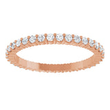 10K Gold Round Lab-Grown Diamond Shared-Prong Eternity Band – 1.5 mm Stones - Rose Gold - view 3
