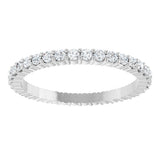 10K Gold Round Lab-Grown Diamond Shared-Prong Eternity Band – 1.5 mm Stones - White Gold - view 3