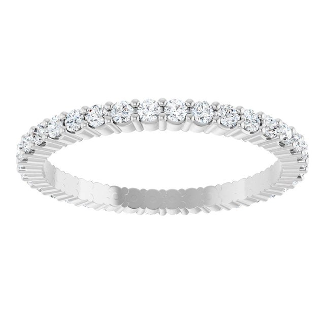 Platinum Round Lab-Grown Diamond Shared-Prong Eternity Band – 1.5 mm Stones - view 3
