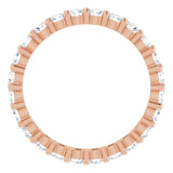 10K Gold Round Natural Diamond Shared-Prong Eternity Band – 2.25 mm Stones - Rose Gold - view 2