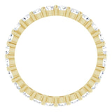 14K Gold Round Natural Diamond Shared-Prong Eternity Band – 2.25 mm Stones - Yellow Gold - view 2