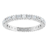 10K Gold Round Natural Diamond Shared-Prong Eternity Band – 2 mm Stones - White Gold - view 3