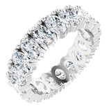 14K Gold Oval Lab-Grown Diamond Shared-Prong Eternity Band – 5x3 mm Stones - White Gold