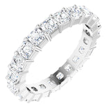 Platinum Asscher Lab-Grown Diamond Shared-Prong Eternity Band – 2.6x2.6 mm Stones