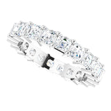 Platinum Asscher Lab-Grown Diamond Shared-Prong Eternity Band – 3x3 mm Stones - view 5