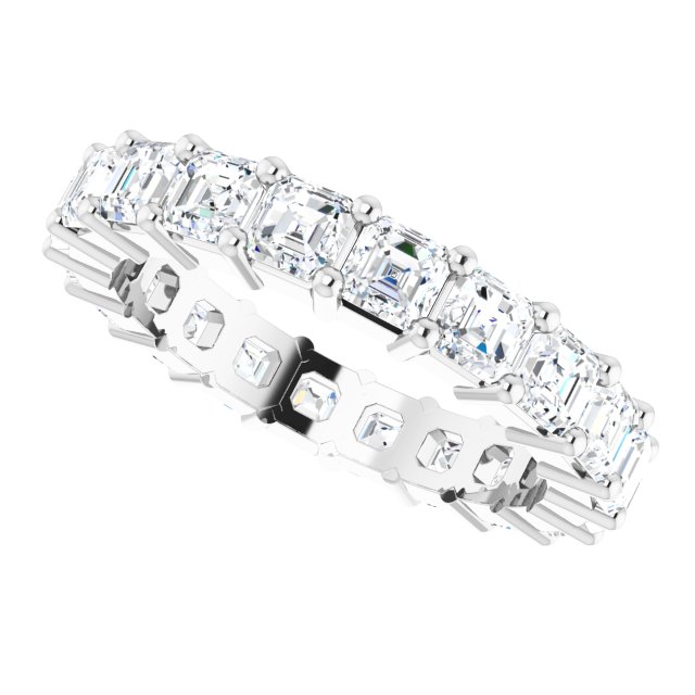 Platinum Asscher Lab-Grown Diamond Shared-Prong Eternity Band – 3x3 mm Stones - view 5