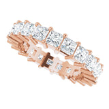 10K Gold Square Lab-Grown Diamond Shared-Prong Eternity Band – 3x3 mm Stones - Rose Gold - view 5