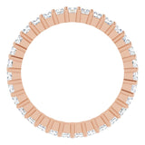 10K Gold Square Lab-Grown Diamond Shared-Prong Eternity Band – 1.75x1.75 mm Stones - Rose Gold - view 2