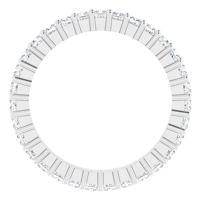 10K Gold Square Natural Diamond Shared-Prong Eternity Band – 1.75x1.75 mm Stones - White Gold - view 2