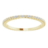 14K Gold Round Lab-Grown Diamond Shared-Prong Eternity Band – 1 mm Stones - Yellow Gold - view 3