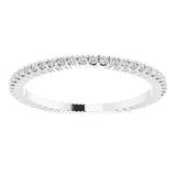 10K Gold Round Natural Diamond Shared-Prong Eternity Band – 1 mm Stones - White Gold - view 3