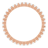 10K Gold Round Natural Diamond Shared-Prong Eternity Band – 1.5 mm Stones - Rose Gold - view 2