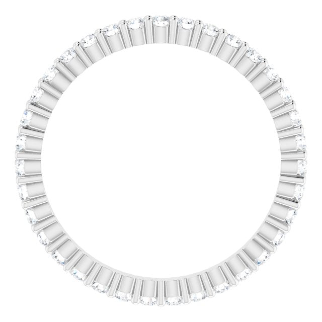 10K Gold Round Natural Diamond Shared-Prong Eternity Band – 1.5 mm Stones - White Gold - view 2