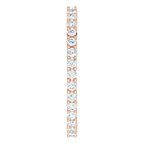 10K Gold Round Lab-Grown Diamond Shared-Prong Eternity Band – 1.5 mm Stones - Rose Gold - view 4