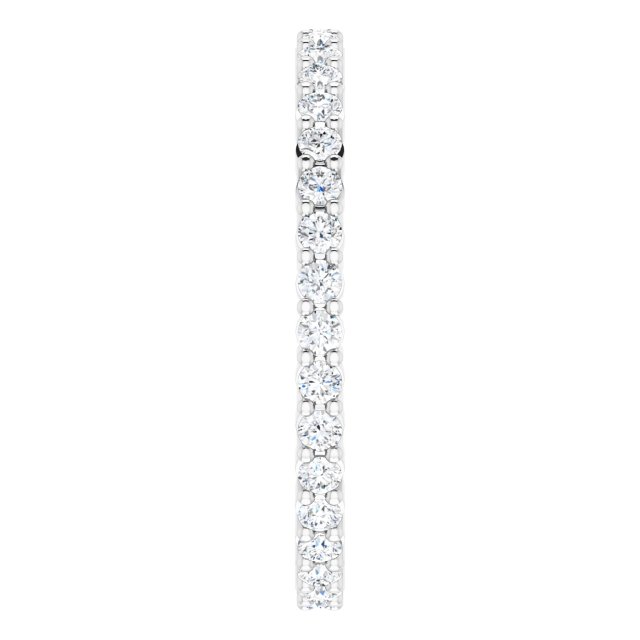 10K Gold Round Natural Diamond Shared-Prong Eternity Band – 1.5 mm Stones - White Gold - view 4
