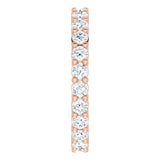 10K Gold Round Natural Diamond Shared-Prong Eternity Band – 2.25 mm Stones - Rose Gold - view 4