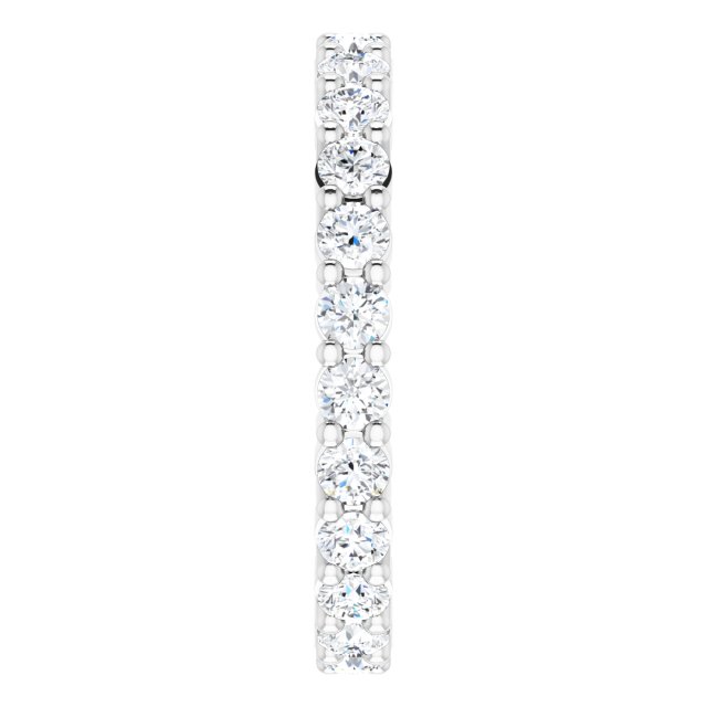 10K Gold Round Natural Diamond Shared-Prong Eternity Band – 2.25 mm Stones - White Gold - view 4