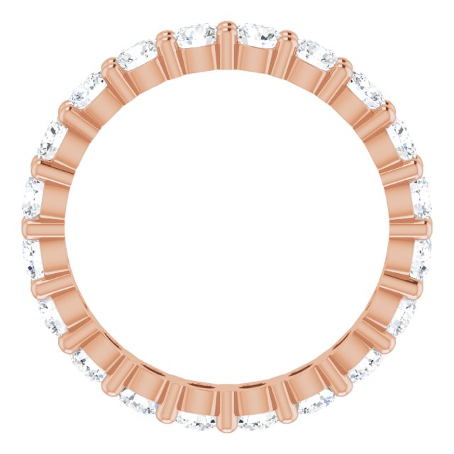 10K Gold Round Natural Diamond Shared-Prong Eternity Band – 2.75 mm Stones - Rose Gold - view 2