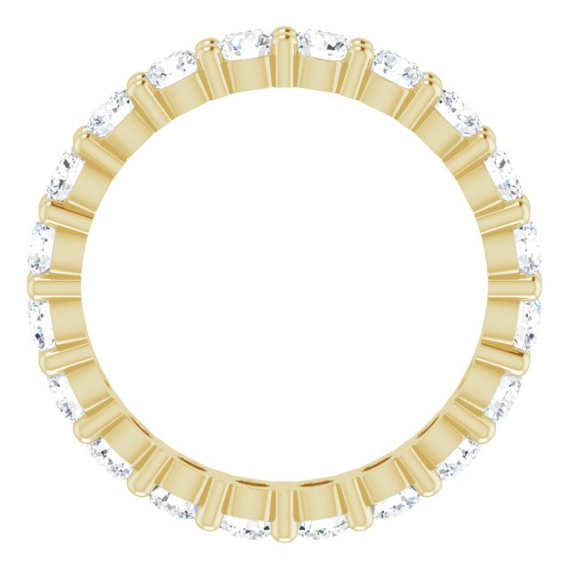 14K Gold Round Lab-Grown Diamond Shared-Prong Eternity Band – 2.75 mm Stones - Yellow Gold - view 2