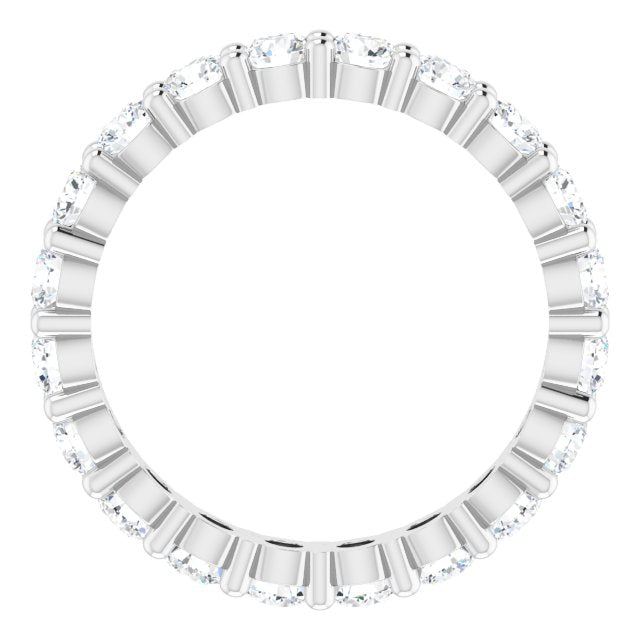 10K Gold Round Lab-Grown Diamond Shared-Prong Eternity Band – 2.75 mm Stones - White Gold - view 2