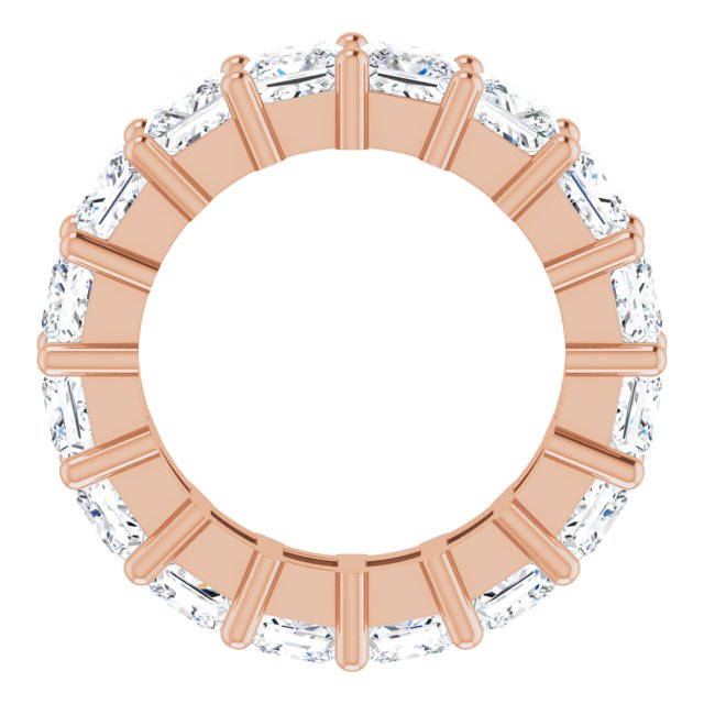 10K Gold Square Natural Diamond Shared-Prong Eternity Band – 3.75x3.75 mm Stones - Rose Gold - view 2