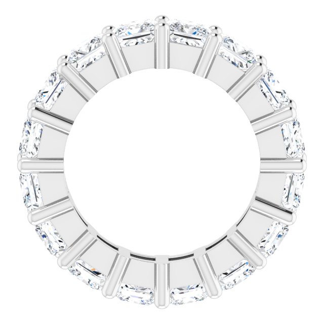 10K Gold Square Lab-Grown Diamond Shared-Prong Eternity Band – 3.75x3.75 mm Stones - White Gold - view 2