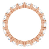 10K Gold Round Natural Diamond Shared-Prong Eternity Band – 3.2 mm Stones - Rose Gold - view 2