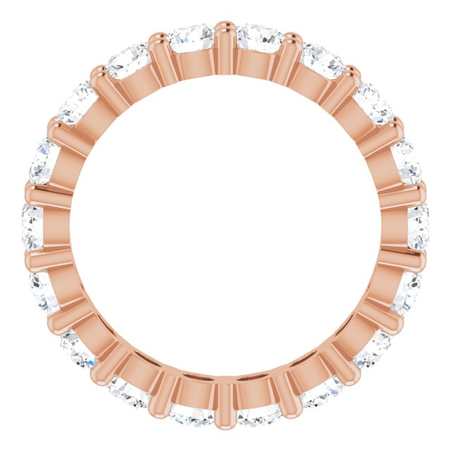 10K Gold Round Lab-Grown Diamond Shared-Prong Eternity Band – 3.2 mm Stones - Rose Gold - view 2