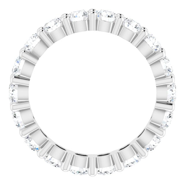 10K Gold Round Natural Diamond Shared-Prong Eternity Band – 3.2 mm Stones - White Gold - view 2