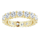 14K Gold Round Lab-Grown Diamond Shared-Prong Eternity Band – 3.5 mm Stones - Yellow Gold - view 3
