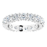 10K Gold Round Lab-Grown Diamond Shared-Prong Eternity Band – 3.5 mm Stones - White Gold - view 3