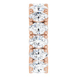 10K Gold Oval Lab-Grown Diamond Shared-Prong Eternity Band – 6x4 mm Stones - Rose Gold - view 4