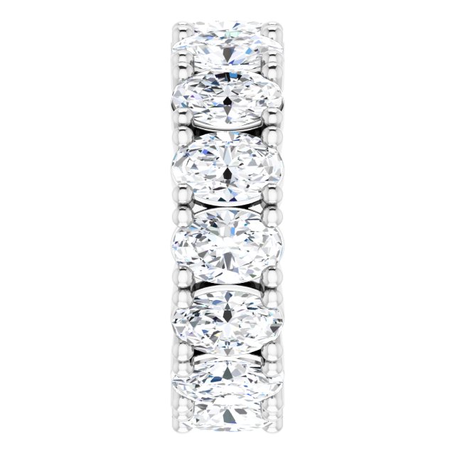 10K Gold Oval Lab-Grown Diamond Shared-Prong Eternity Band – 6x4 mm Stones - White Gold - view 4