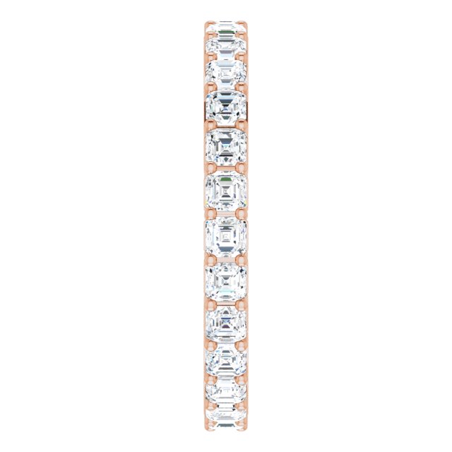 14K Gold Asscher Lab-Grown Diamond Shared-Prong Eternity Band – 2x2 mm Stones - Rose Gold - view 4