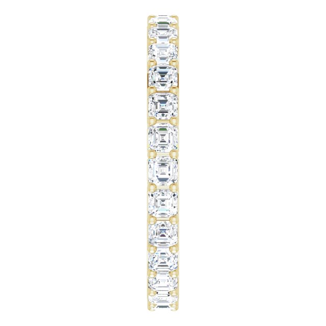 14K Gold Asscher Lab-Grown Diamond Shared-Prong Eternity Band – 2x2 mm Stones - Yellow Gold - view 4
