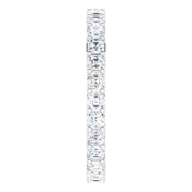 Platinum Asscher Lab-Grown Diamond Shared-Prong Eternity Band – 2x2 mm Stones - view 4
