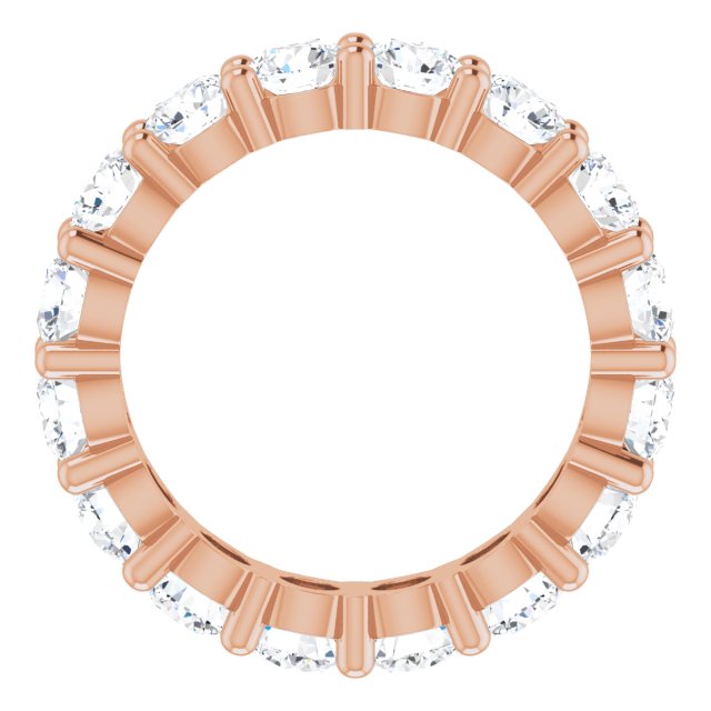10K Gold Round Lab-Grown Diamond Shared-Prong Eternity Band – 3.8 mm Stones - Rose Gold - view 2