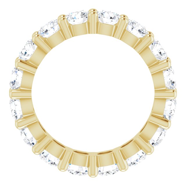14K Gold Round Lab-Grown Diamond Shared-Prong Eternity Band – 3.8 mm Stones - Yellow Gold - view 2