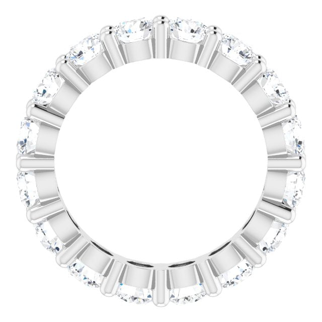 10K Gold Round Lab-Grown Diamond Shared-Prong Eternity Band – 3.8 mm Stones - White Gold - view 2