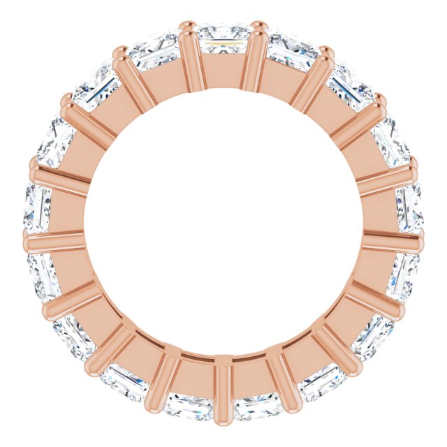 10K Gold Square Natural Diamond Shared-Prong Eternity Band – 3.75x3.75 mm Stones - Rose Gold - view 2