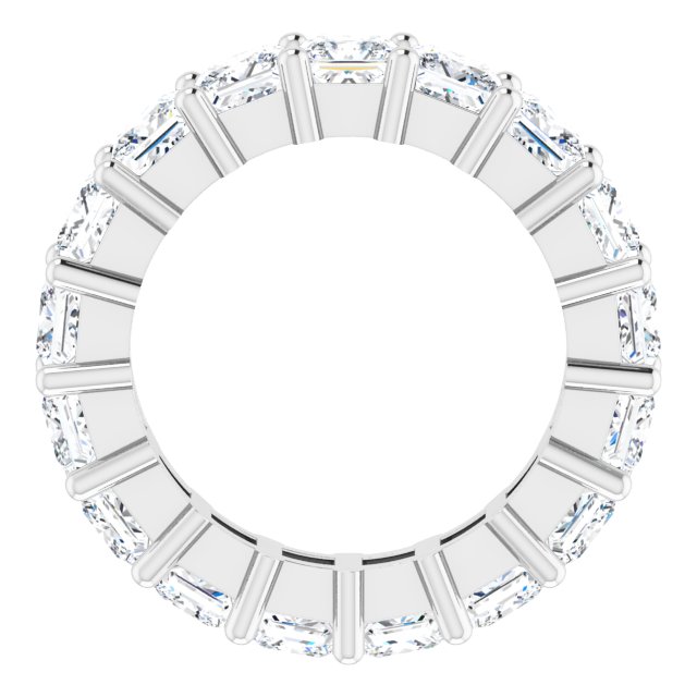 10K Gold Square Natural Diamond Shared-Prong Eternity Band – 3.75x3.75 mm Stones - White Gold - view 2
