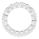 10K Gold Square Lab-Grown Diamond Shared-Prong Eternity Band – 3.75x3.75 mm Stones - White Gold - view 2