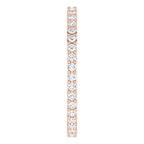 10K Gold Round Lab-Grown Diamond Shared-Prong Eternity Band – 1.3 mm Stones - Rose Gold - view 4