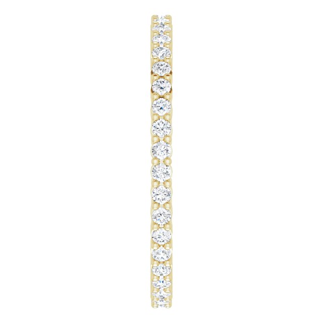 14K Gold Round Lab-Grown Diamond Shared-Prong Eternity Band – 1.3 mm Stones - Yellow Gold - view 4