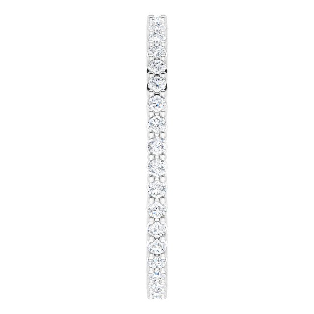 10K Gold Round Natural Diamond Shared-Prong Eternity Band – 1.3 mm Stones - White Gold - view 4